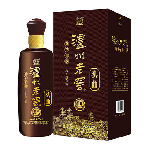 瀘州老窖藍花瓷頭曲酒(柔和版2017)